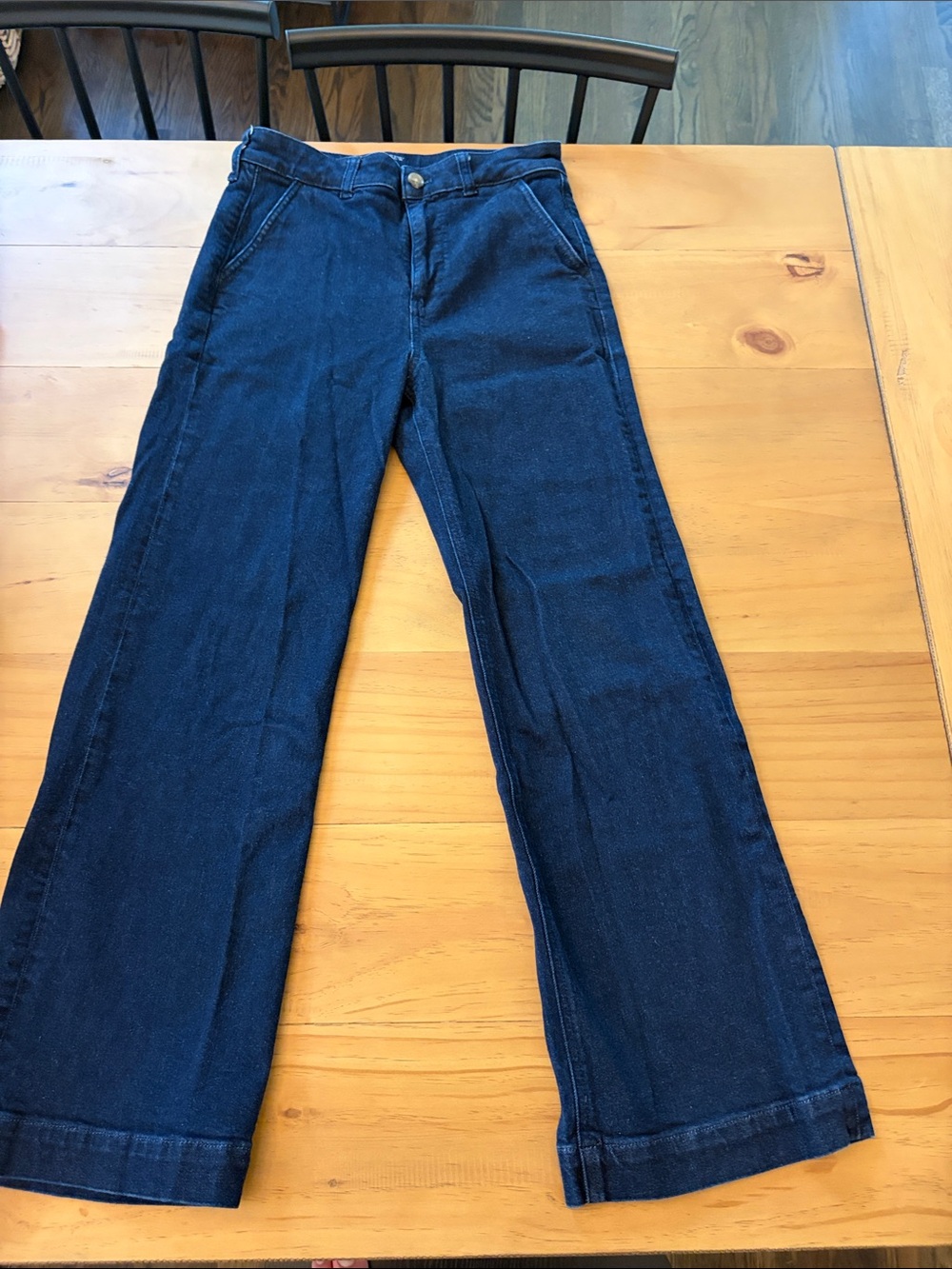 J. Crew Dark Blue Wide-Leg Jeans